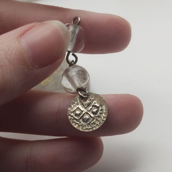 Clear vein tribal coin charm promotes wealth - Picture 1 of 2